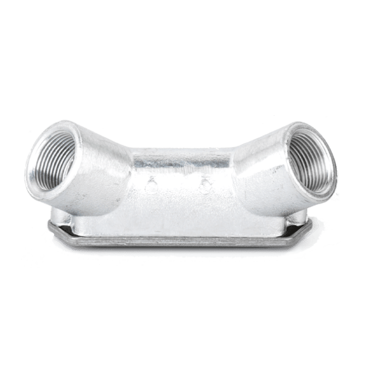 DKC EUROPE - Scatola in alluminio 2 vie curve 90° filettatura GAS 1/2" IP65.