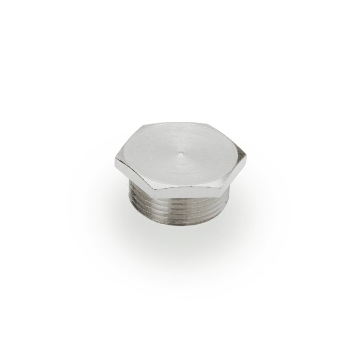 DKC EUROPE - Tappo metallico M20 in ottone nichelato per chiusura di fori filettabili, filettatura M20x1,5 mm. 6050-20