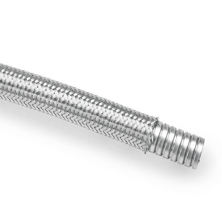 DKC EUROPE - Tubo flessibile metallico DN16, diametro 15,5x21 mm, con treccia in acciaio zincato, neutro.