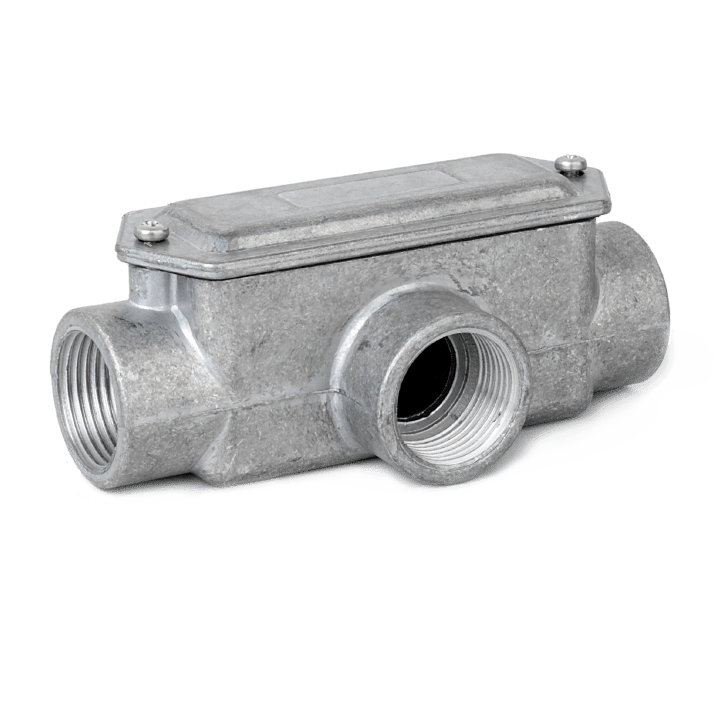 DKC EUROPE - Scatola in lega di alluminio 3 vie a T G1 filettatura GAS 1" 1/4 IP65.