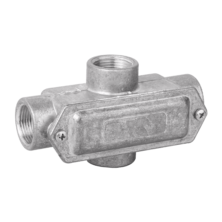 DKC EUROPE - Scatola in lega di alluminio 4 vie M40 filettatura 1,5 mm IP65 IP66. 6430-40