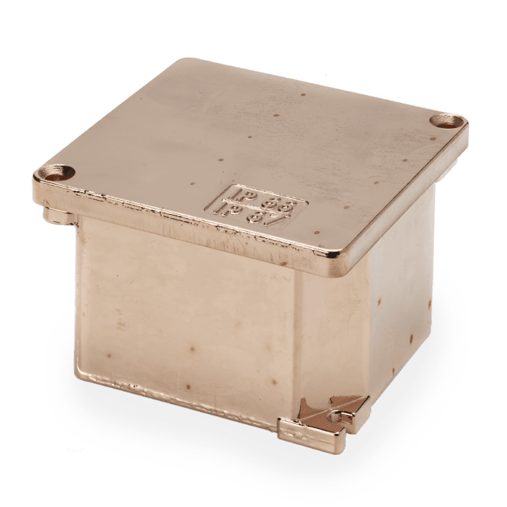 DKC EUROPE - Scatola derivazione alluminio nichel ramato, dimensioni interne 90x90x53 mm, IP66/67. 65300N