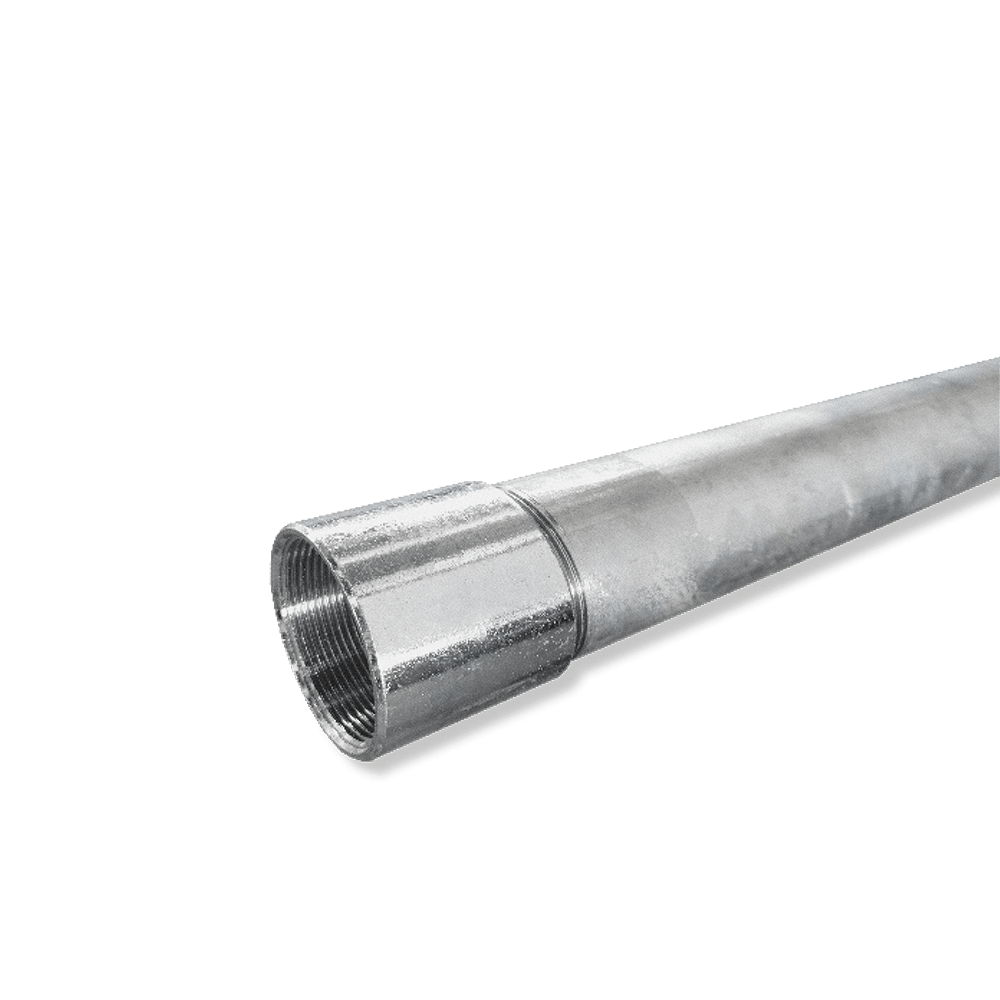 DKC EUROPE - Tubo zincato EN10255 con manicotto, filettatura GAS 1" ISO 7/1 e manico. 6800-1