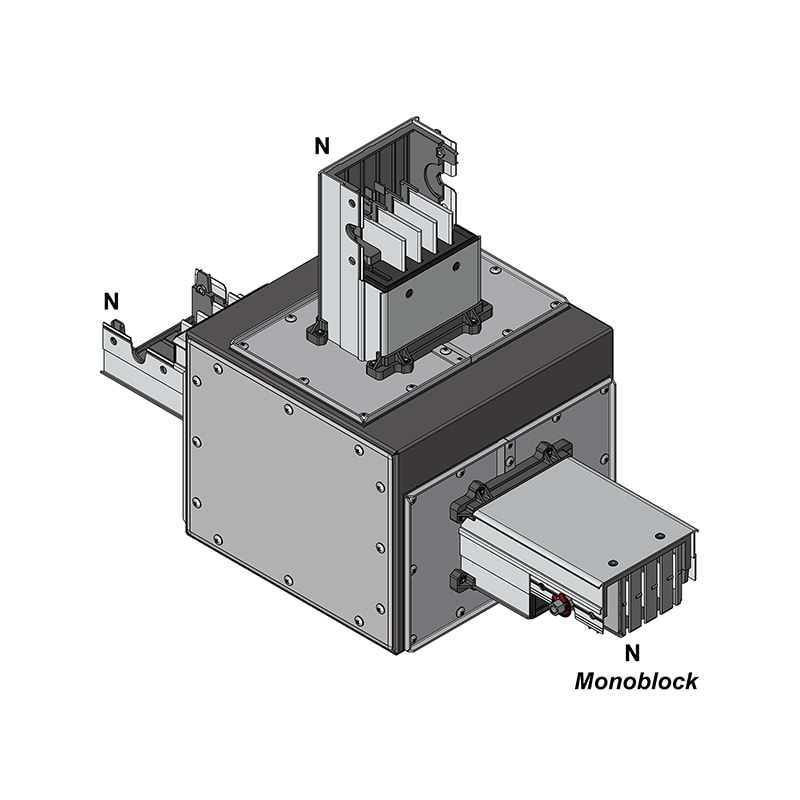 DKC EUROPE - Elemento a T orizzontale tipo 1, 5 poli, 160A orizzontale.