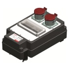 DKC EUROPE - Cassetta plastica pinza 32A per MCB 8 mod con 2 prese industriali 16A 3P+N.