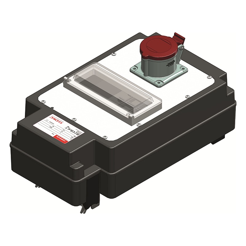 DKC EUROPE - Cassetta plastica a pinza 32A predisposizione per MCB 8 moduli e presa 16A - 5P (3P+N+FE) CAS.PLAST.PINZA 32A PRED.8 MOD PRESA 16A