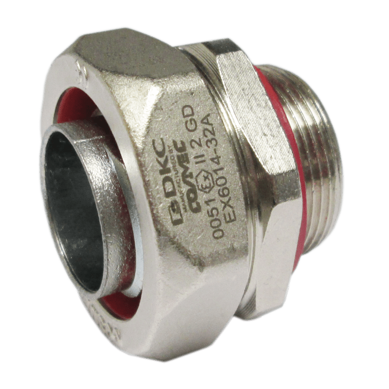 DKC EUROPE - Raccordo metallico maschio fisso GAS 3/8 per tubo flessibile diametro 12 mm ATEX.