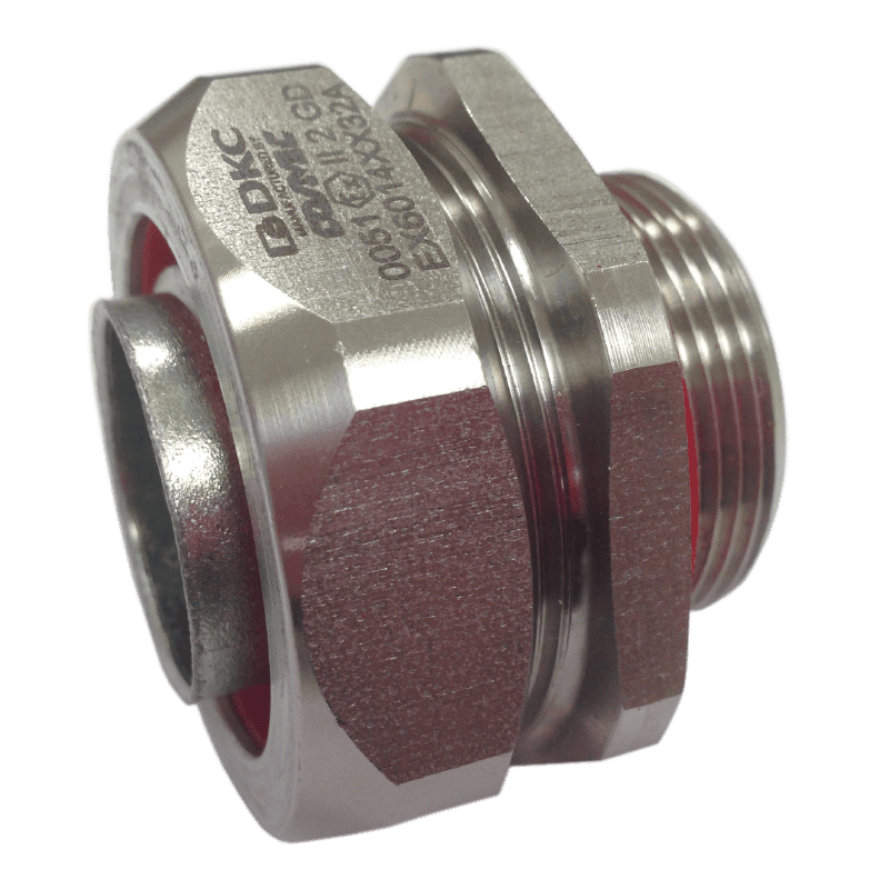 DKC EUROPE - Raccordo maschio fisso M25 in acciaio inossidabile AISI 316L per tubo flessibile diametro 21 mm ATEX A4 20,5 mm.