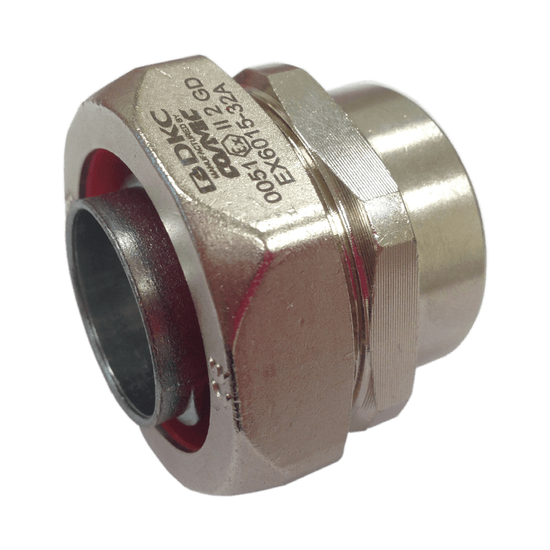 DKC EUROPE - Raccordo metallico femmina fisso M16 per tubo flessibile diametro 12 mm ATEX.
