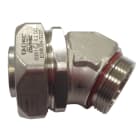 DKC EUROPE - Raccordo metallico curvo 45° M25 per tubo flessibile diam. 21 mm ATEX.