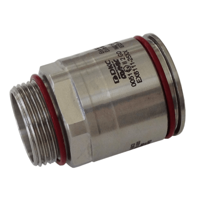 DKC EUROPE - Raccordo a innesto rapido in ottone diam. 50 mm, filetto GAS 1" 1/2, IP67, certificato ATEX G11/2 50.