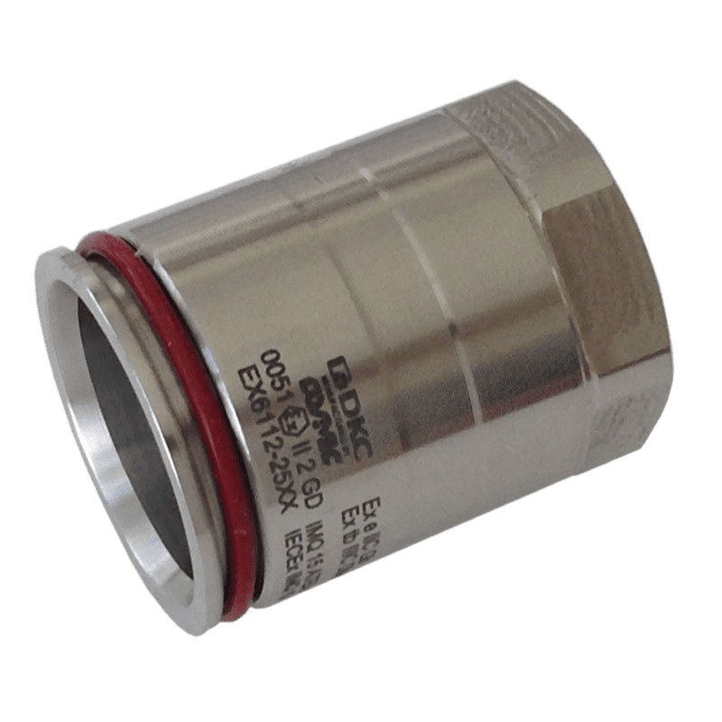 DKC EUROPE - Raccordo innesto rapido in ottone ATEX, diametro 20 mm, filetto GAS 1/2", IP67, per tubo-scatola f. G1/2 20.