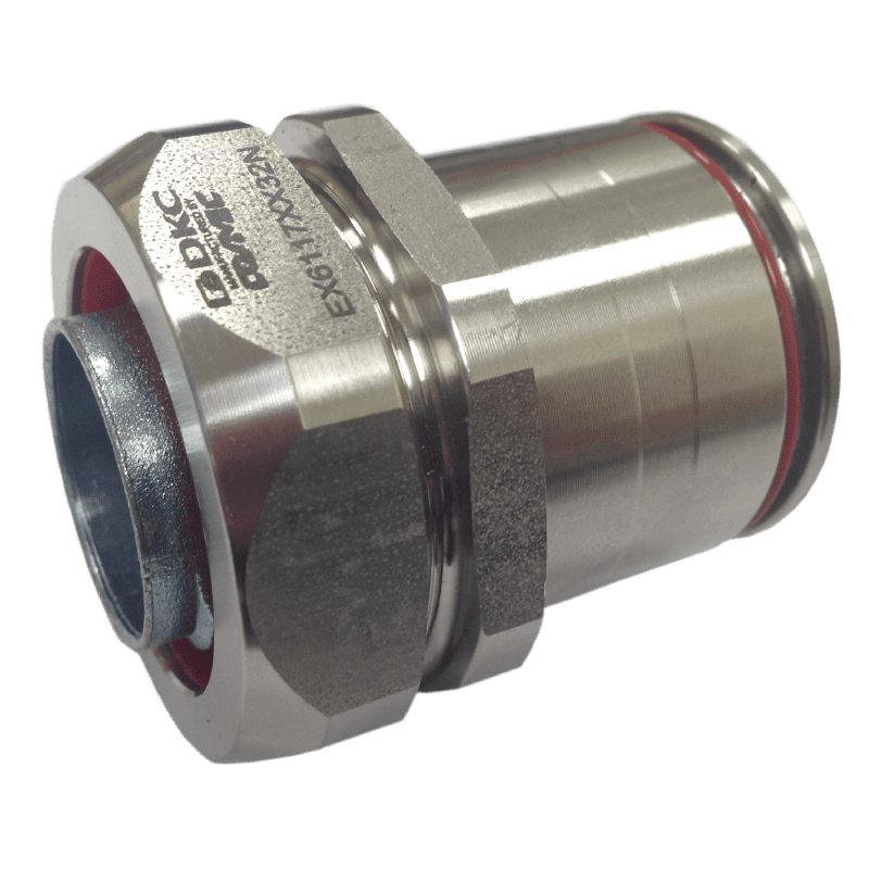 DKC EUROPE - Raccordo innesto rapido tubo rigido 50 mm - tubo flessibile 40 mm in acciaio inossidabile AISI 316L ATEX.