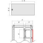 DKC EUROPE - Porta modulare cieca, dimensioni 600 x 200 mm.