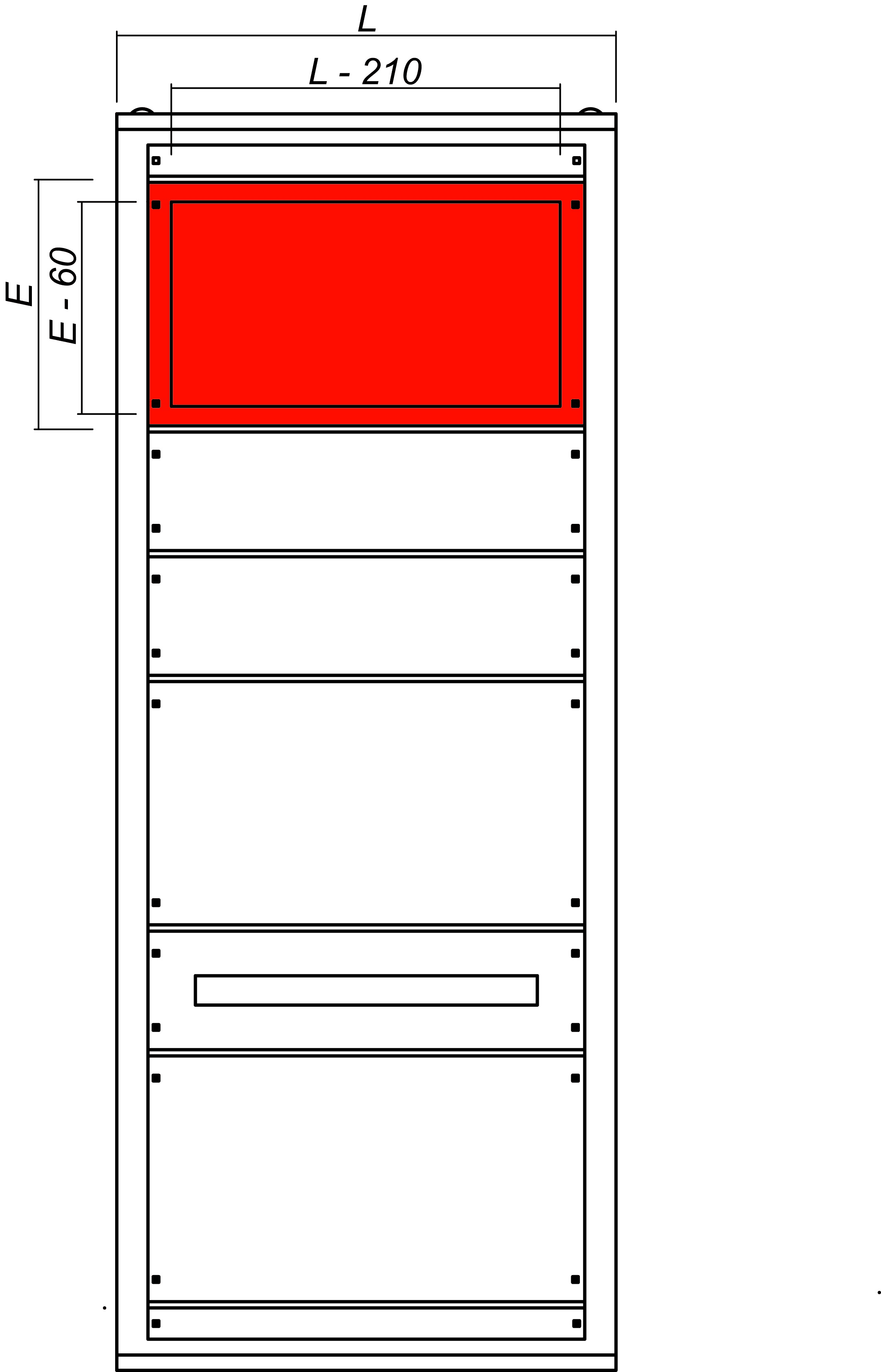 DKC EUROPE - Pannello modulare di arretramento, dimensioni 600x600 mm (AxL)