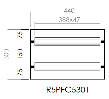 DKC EUROPE - Pannello porta distribuzione 500x300 DIN 52 moduli, dimensioni 500x300 (LxA)