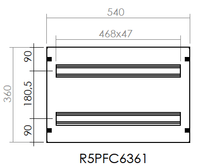 DKC EUROPE - Pannello porta distribuzione 600x360 DIN 52 moduli, dimensioni 600 x 360 (LxA)