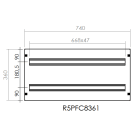 DKC EUROPE - Pannello porta distribuzione 800x360 DIN 72 moduli, dimensioni 800 x 360 (LxA)