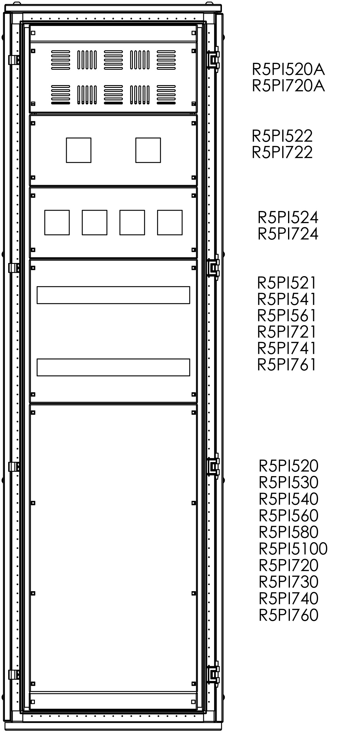 DKC EUROPE - Pannello modulare cieco 800x200 con cava DIN 24 moduli.