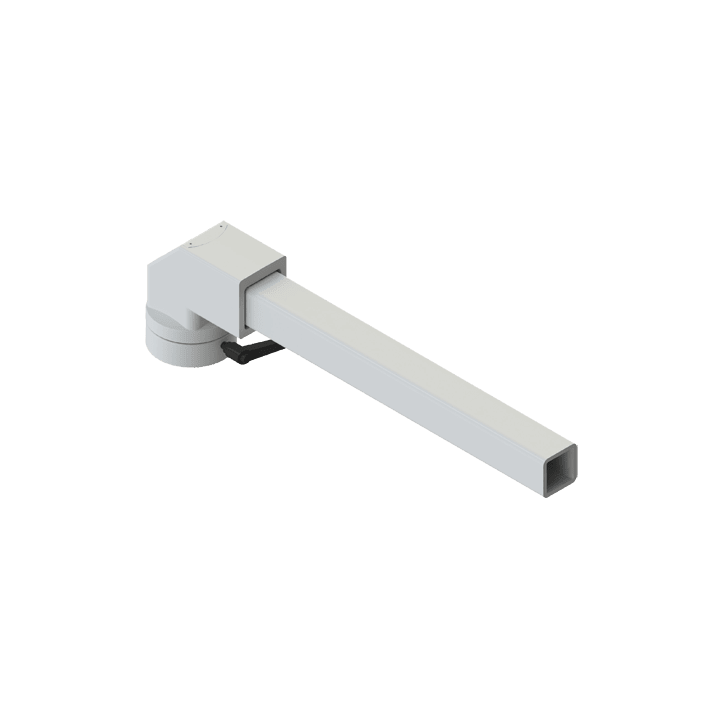 DKC EUROPE - Snodo rotante a 90 gradi per tubo quadro 80x80 mm attacco Aluframe.