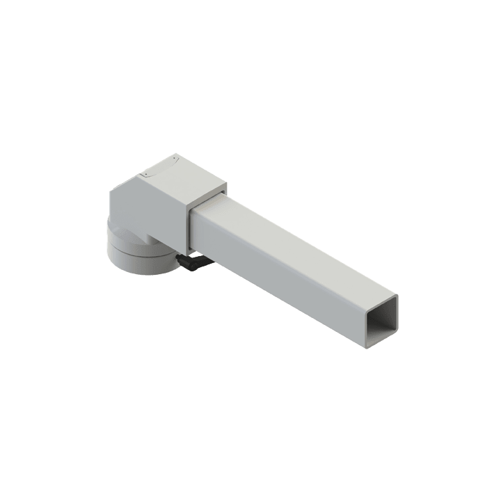 DKC EUROPE - Snodo rotante 90 gradi per tubo quadro 50x50 mm attacco Aluframe.