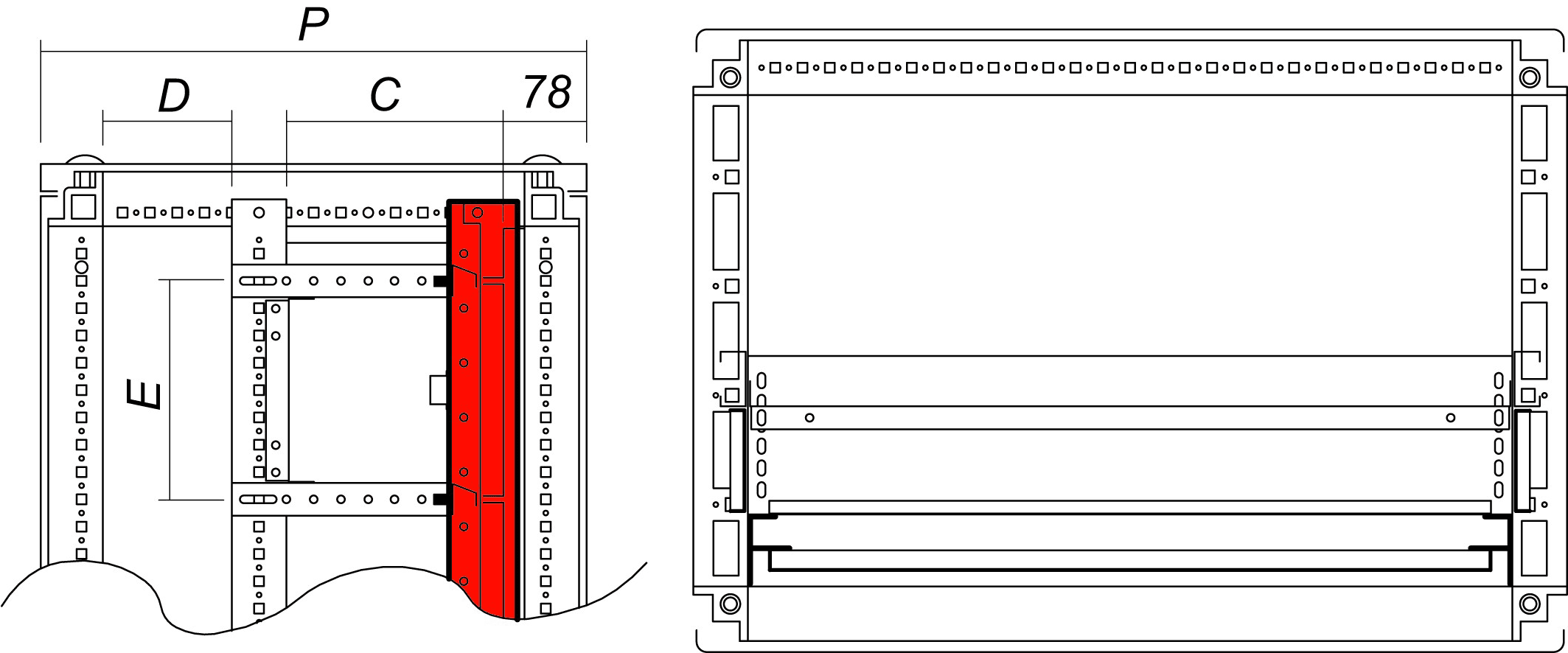 DKC EUROPE - Montanti per pannelli modulari, altezza 2200 mm, confezione 2 pezzi X MONTANTI PANN.MOD.(2PZ.)