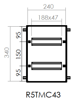 DKC EUROPE - Telaio modulare 10x2, conforme agli standard DIN.