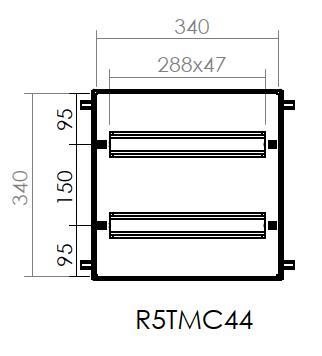 DKC EUROPE - Telaio modulare 16 moduli x 2 DIN.