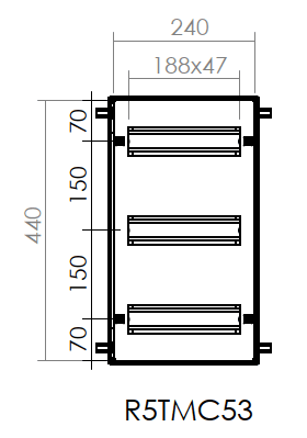 DKC EUROPE - Telaio modulare 10x3 DIN, ideale per installazioni personalizzate.