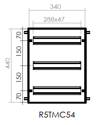 DKC EUROPE - Telaio modulare, 3x16 moduli DIN