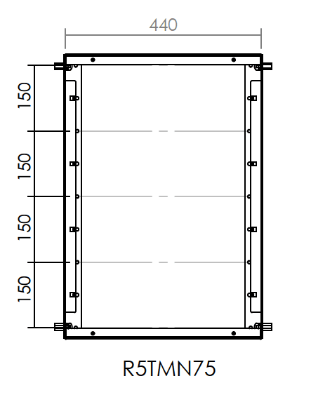 DKC EUROPE - Telaio modulare struttura 600x800 mm, 700x500 dimensioni. R5TMN75