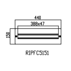 DKC EUROPE - Pannello distribuzione porta in acciaio inossidabile AISI 304, DIN 21 moduli, dimensioni 500x150 mm.