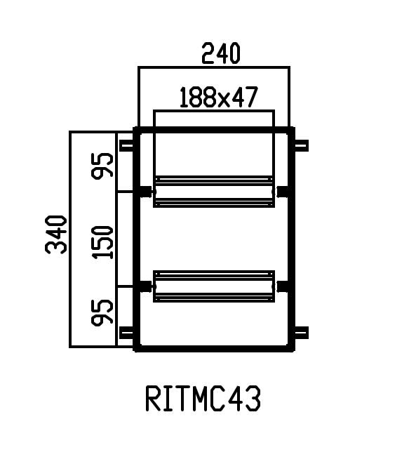DKC EUROPE - Telaio modulare in acciaio inossidabile AISI 304, 10 moduli per lato DIN 2x10.