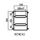 DKC EUROPE - Telaio modulare in acciaio inossidabile AISI 304, 10 moduli per lato DIN 2x10.