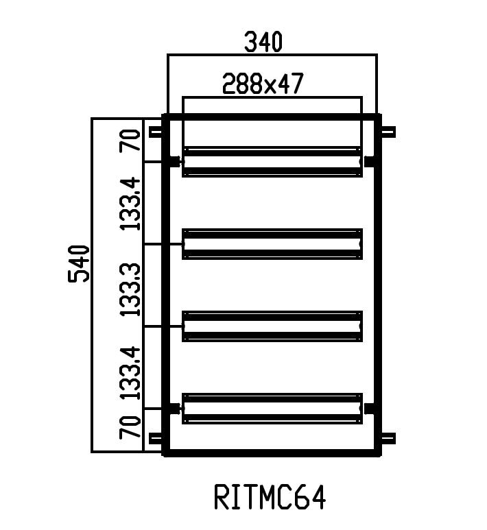 DKC EUROPE - Telaio modulare 16 moduli x 4 in acciaio inossidabile AISI 304 DIN.