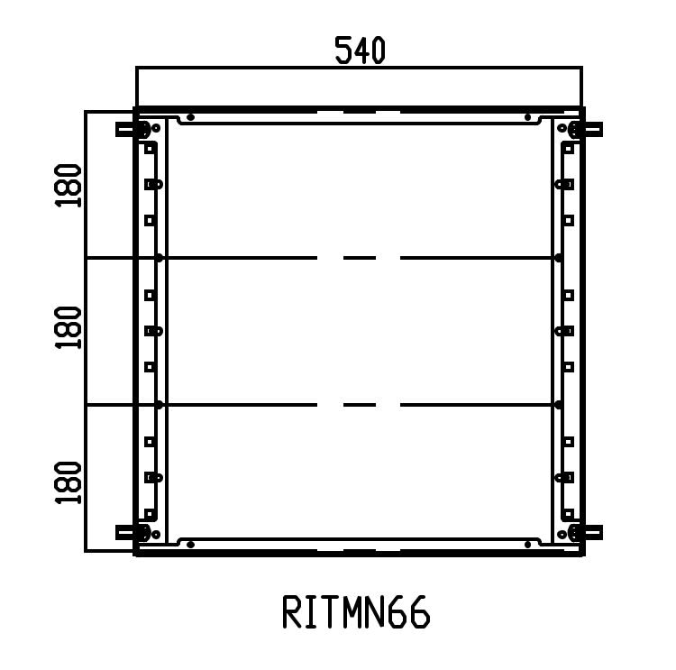 DKC EUROPE - Telaio modulare in acciaio inossidabile AISI 304, dimensioni 600x600 mm.