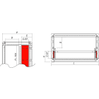 DKC EUROPE - Divisorio parziale per armadi CQE, dimensioni 2200x150 mm.
