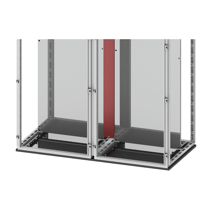 DKC EUROPE - Piastra unione per pannelli di cablaggio a inserimento frontale per armadi CQE, altezza 1400 mm - Piastra cablaggio interm. 1400