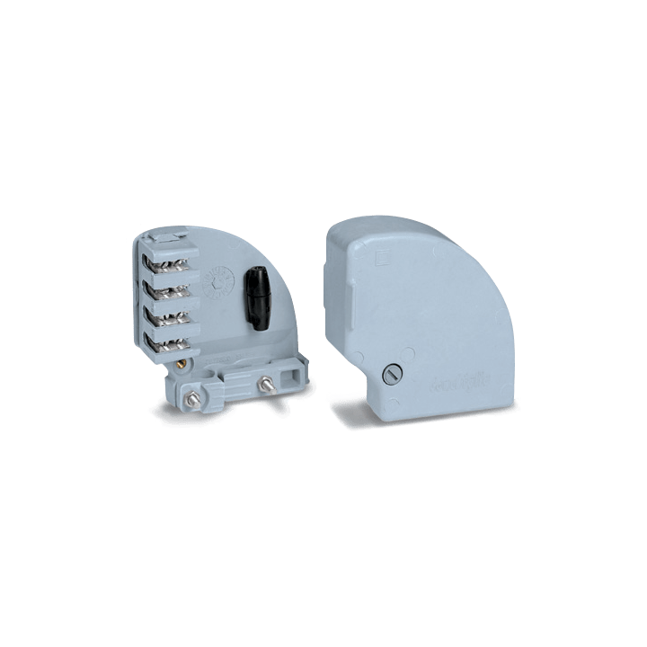 DKC EUROPE - Serie MGV - Morsettiera da incasso palo a doppio isolamento, 4 poli, 1 fusibile, feritoia 45x186 mm