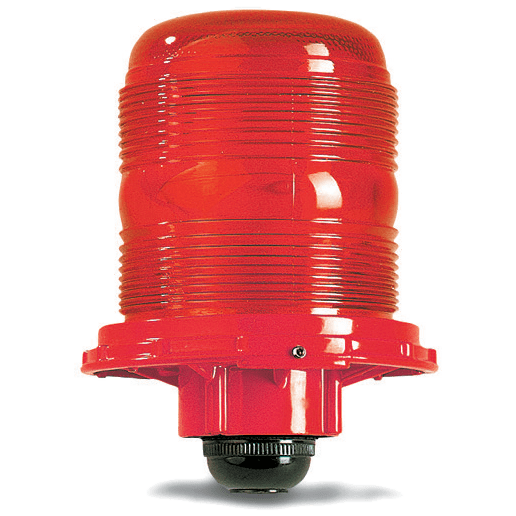 DKC EUROPE - Serie LSA5 - Segnalatore 360 gradi a 1 luce, con diffusore in vetro temprato rossa