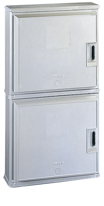 DKC EUROPE - Serie BV4M - Armadio in vetroresina a 2 vani, con serratura, dim. 714 x 1290 x 271 mm (BxAxP)