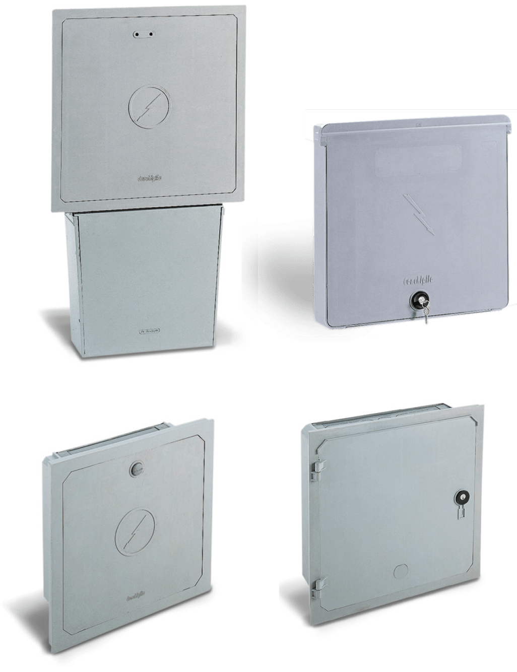 DKC EUROPE - Serie CP - Cassetta stradale da incasso in vetroresina vuota c/passacavi, dim.533x490x139 mm (BxAxP)