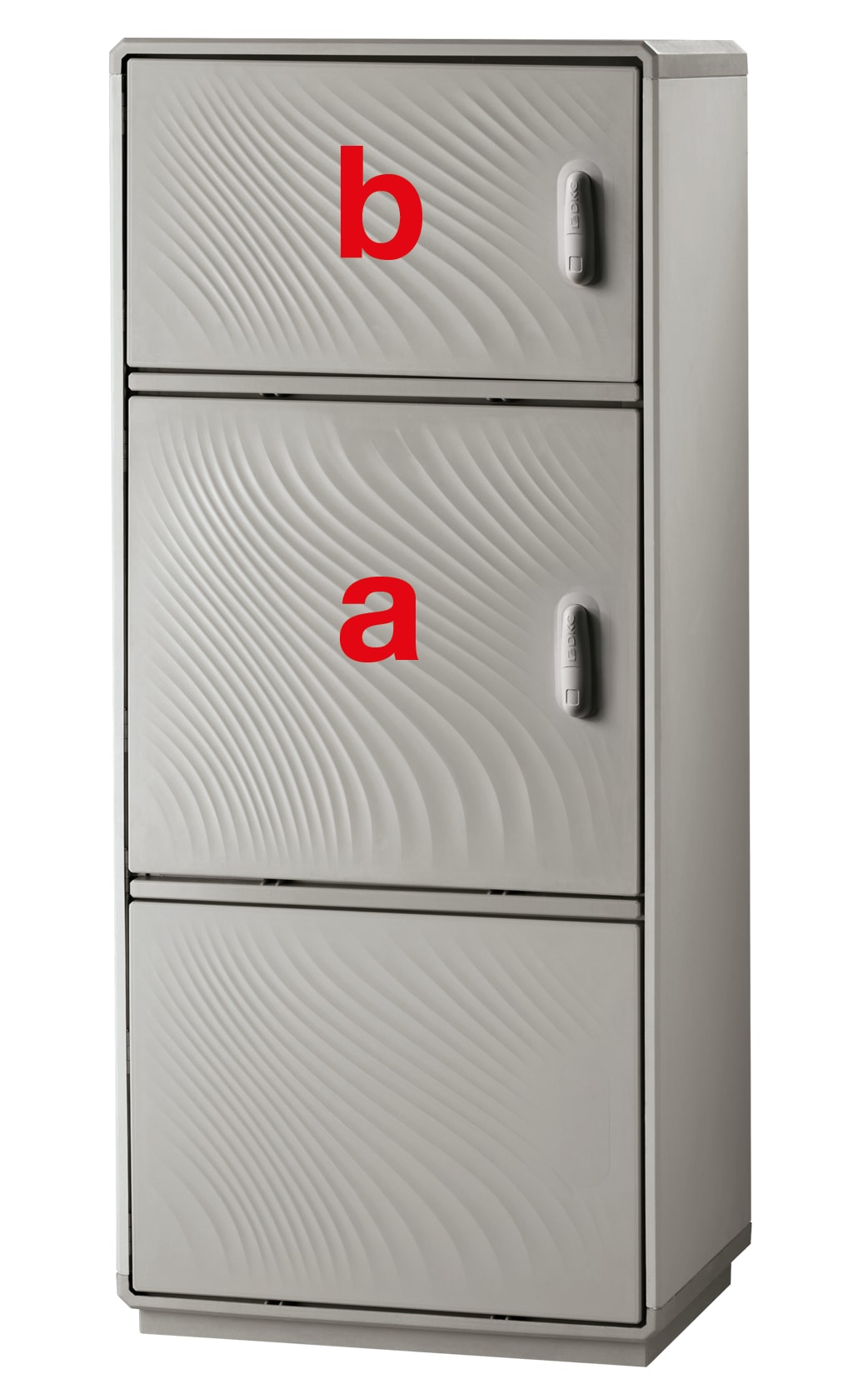 DKC EUROPE - Serie GRAFI 7 - Armadio in vetroresina, 2 vani + zoccolo, IP55, dim. 1840 x 685 x 330 mm (AxBxP)