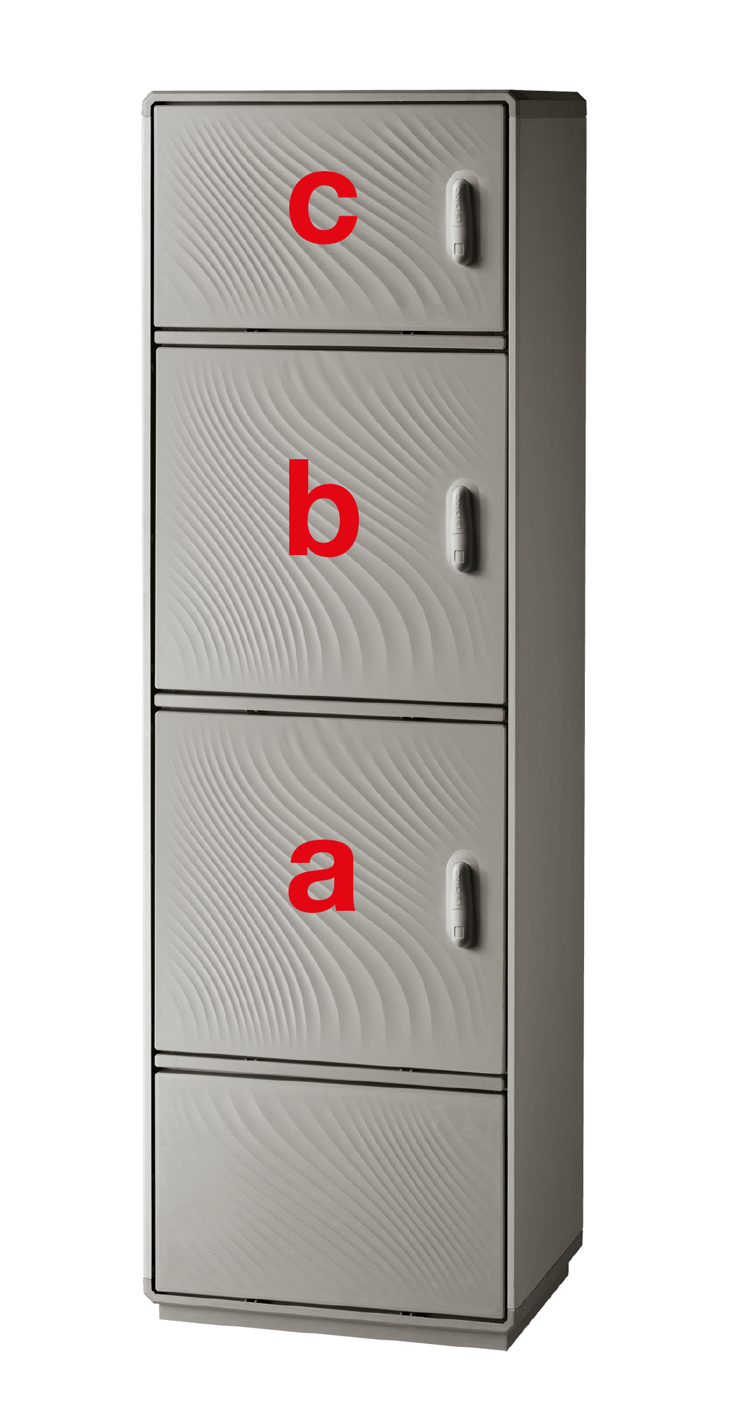 DKC EUROPE - Serie GRAFI 9 - Armadio in vetroresina, 3 vani + zoccolo, IP44, dim. 1840 x 910 x 460 mm (AxBxP)