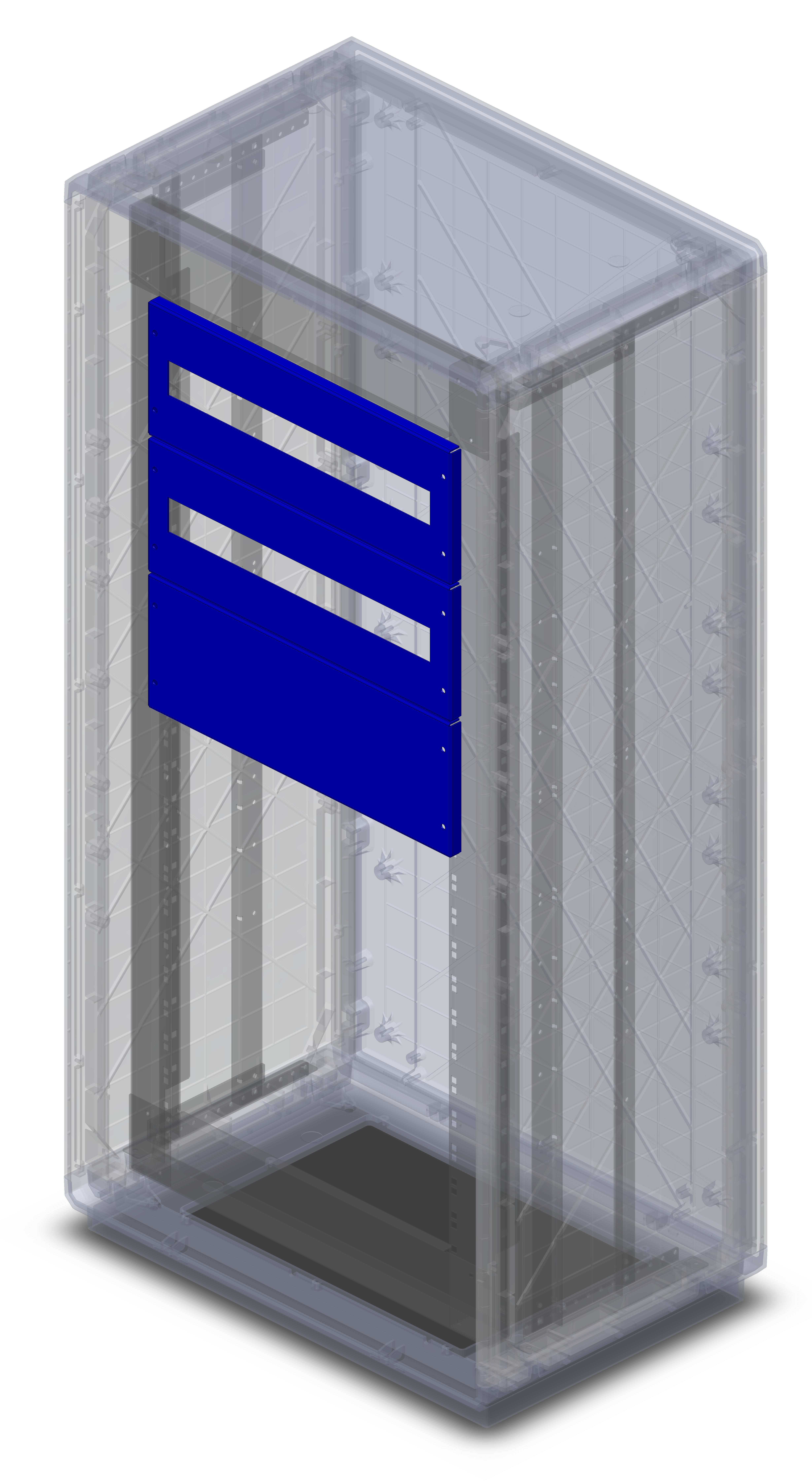 DKC EUROPE - Acc. Serie GRAFI - Pannello asolato per telaio RACK19" per armadi serie GRAFI 7/9, 24 DIN, alt. 4 HE