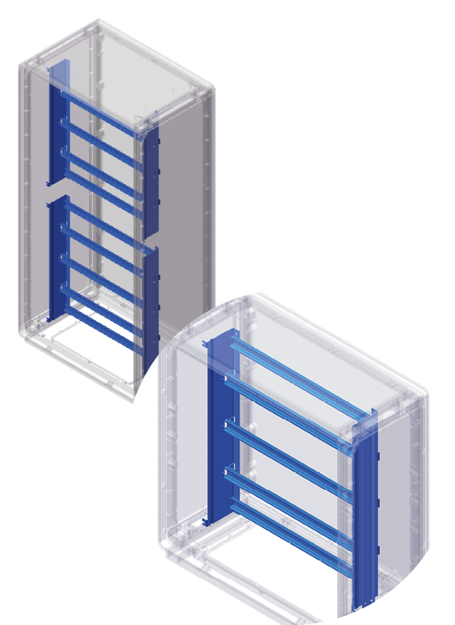 DKC EUROPE - Acc. per Serie GRAFI 9 - Cestello di supporto apparecchiature modulari, altezza vano 523 mm