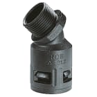 DKC EUROPE - Raccordo curvo a 45° con filetto maschio plastico, Metrico 50 x 1,5 mm , IP66, nero, AD42,5