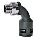 DKC EUROPE - Raccordo curvo a 90° con filetto maschio metallico girevole, Metrico 20 x 1,5 mm , IP68, nero, AD21,2
