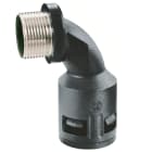 DKC EUROPE - Raccordo curvo a 90° con filetto maschio metallico, PG48, IP68, nero, AD54,5