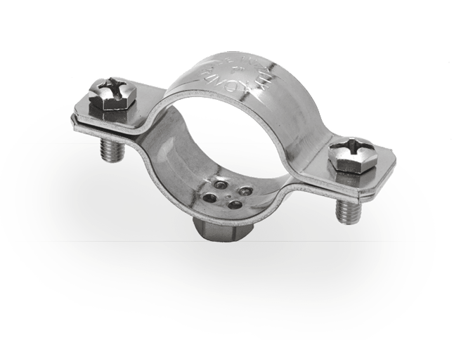 DKC EUROPE - Collare fissatubo pesante in acciaio INOX AISI 304, per tubo diam. 32-36 mm /1", filetto M8